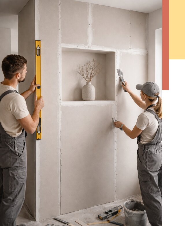 Перегородка из гипсокартона с нишей в Реже от 3560 руб. под ключ | ОТДЕЛОЧНИК-Реж