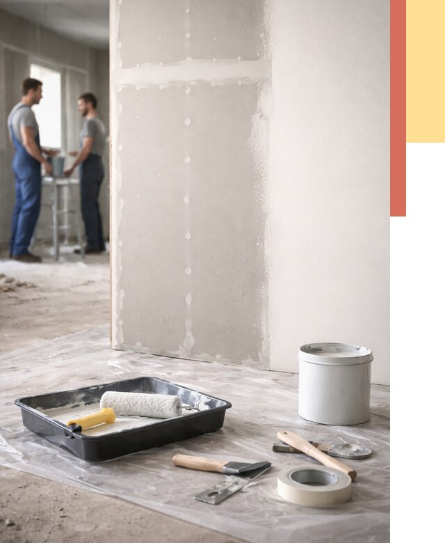 Покраска перегородок из гипсокартона в Реже от 4929 руб. под ключ | ОТДЕЛОЧНИК-Реж