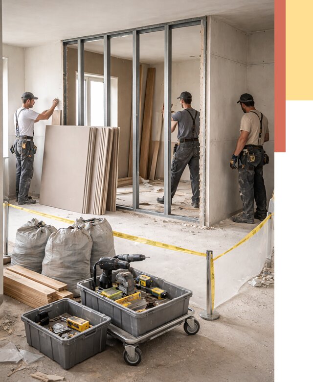 Перенос гипсокартонной перегородки в Реже под ключ от 4929 руб. | Демонтаж и монтаж – ОТДЕЛОЧНИК-Реж