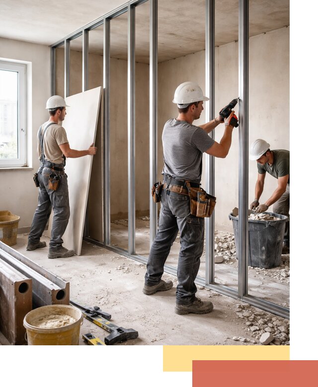 Перенос гипсокартонной перегородки в Реже профессионально и быстро