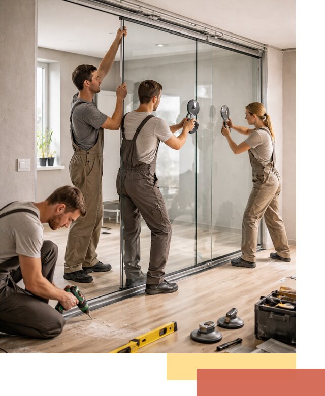 Изготовление стеклянных перегородок на заказ в Реже