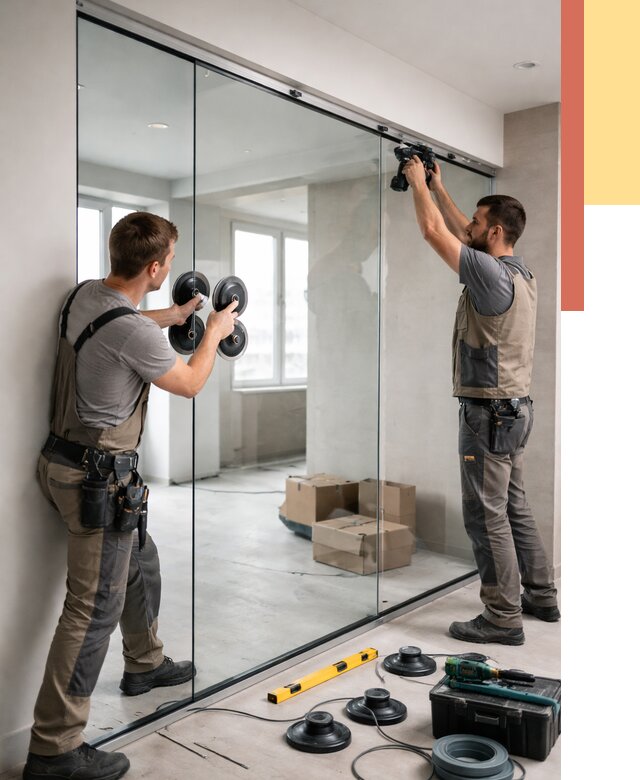 Монтаж стеклянных перегородок в Реже от 7119 руб. | ОТДЕЛОЧНИК-Реж