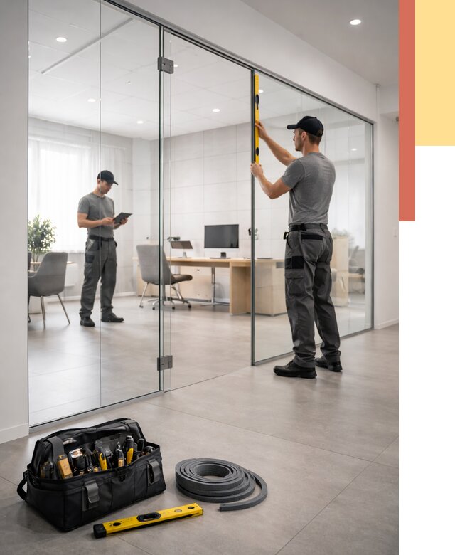 Цельностеклянные перегородки под ключ в Реже от 10405 руб. — монтаж и цены | ОТДЕЛОЧНИК-Реж