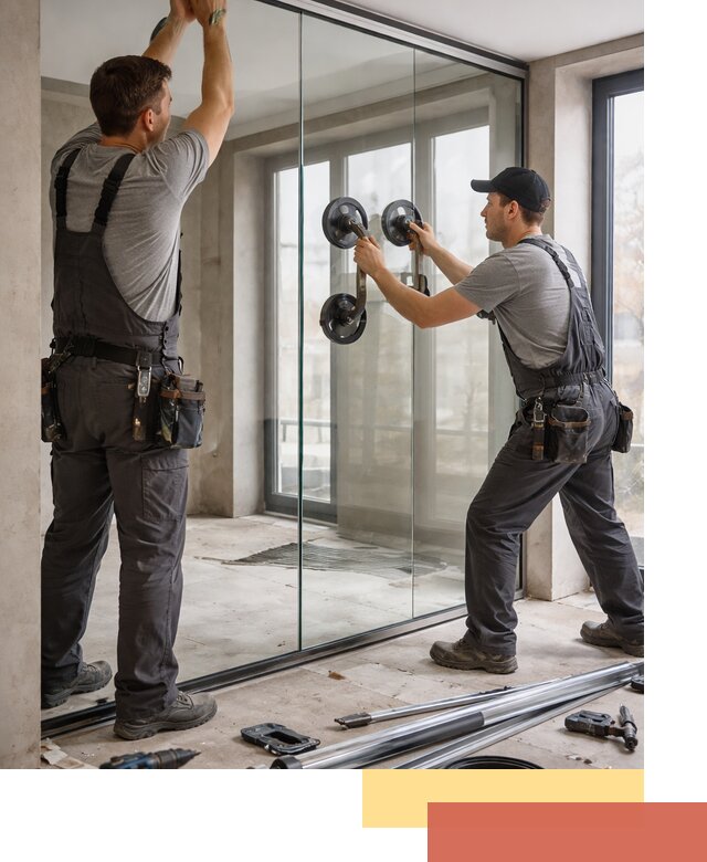 Цельностеклянные перегородки под ключ в Реже