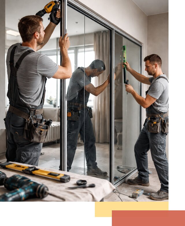 Каркасные стеклянные перегородки под ключ в Реже