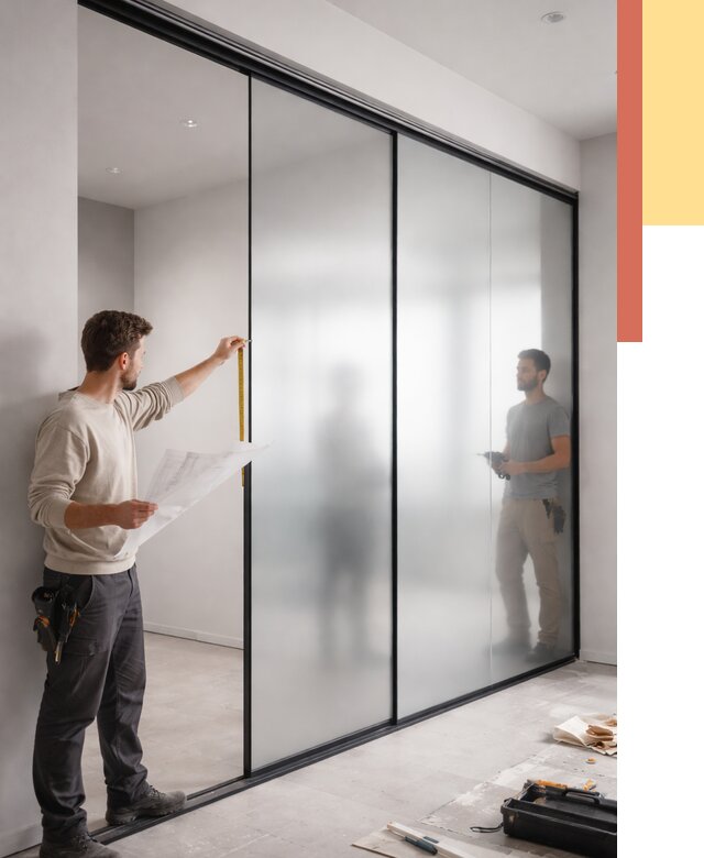 Матовые стеклянные перегородки в Реже от 9310 руб. — монтаж и установка | ОТДЕЛОЧНИК-Реж