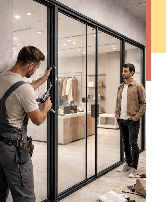 Стеклянные перегородки для магазинов в Реже от 8981 руб. под ключ | ОТДЕЛОЧНИК-Реж