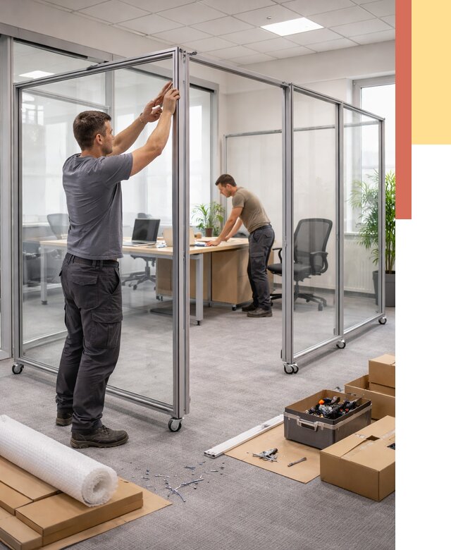 Мобильные офисные перегородки в Реже от 13691 руб. — установка под ключ | ОТДЕЛОЧНИК-Реж