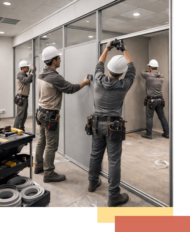 Мобильные офисные перегородки под ключ в Реже