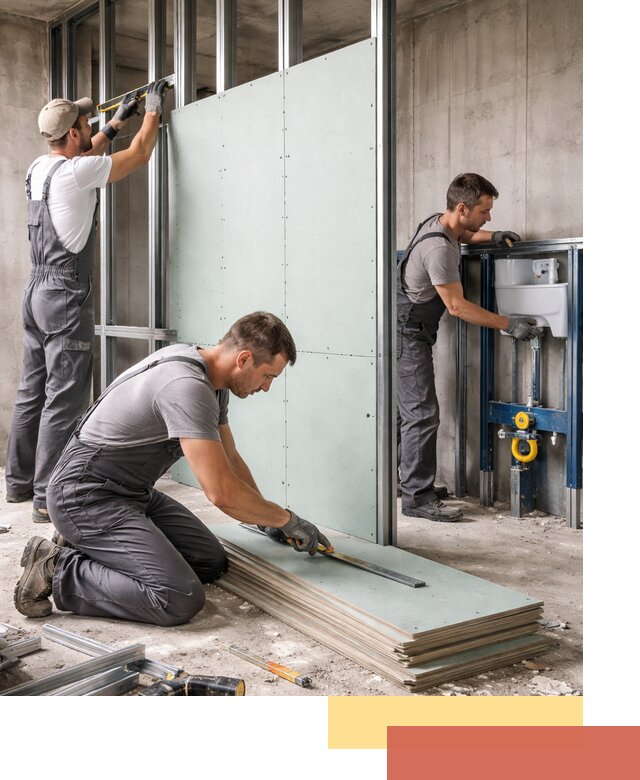 Монтаж и ремонт сантехнических перегородок в Реже