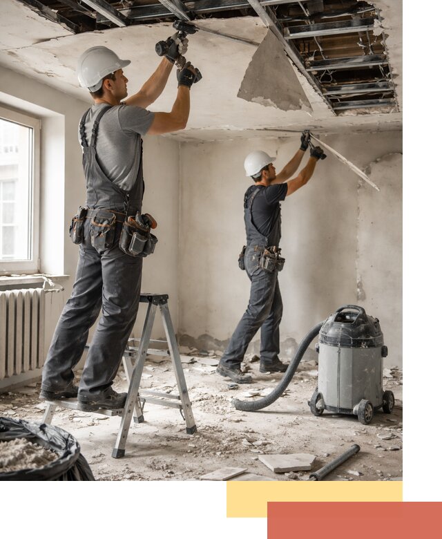 Демонтаж гипсокартонного потолка в Реже быстро и аккуратно