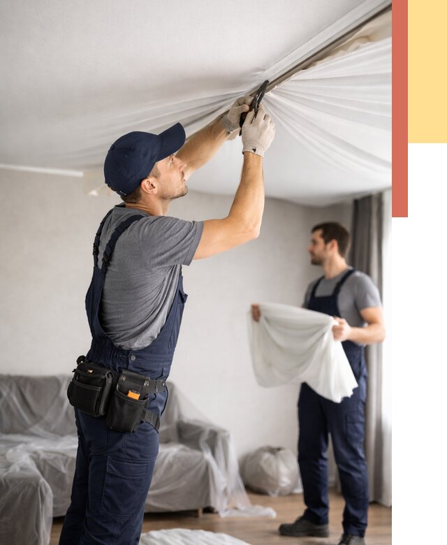 Демонтаж натяжного потолка в Реже от 4929 руб. — снятие и разбор под ключ | ОТДЕЛОЧНИК-Реж