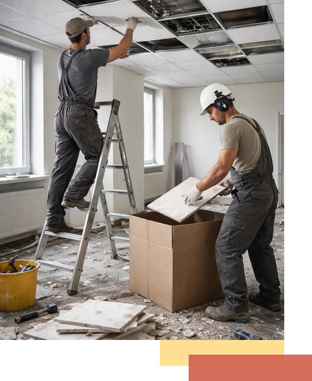 Демонтаж потолочной плитки в Реже быстро и аккуратно