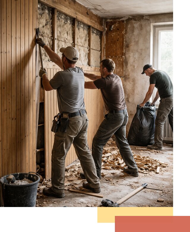 Демонтаж вагонки и вывоз материалов в Реже