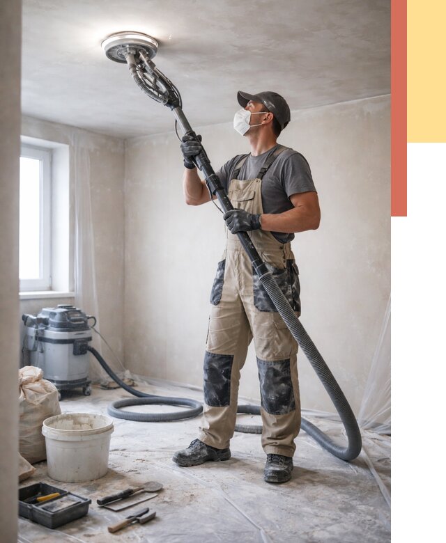 Шлифовка потолка в Реже от 3834 руб. — услуги шлифования потолка | ОТДЕЛОЧНИК-Реж