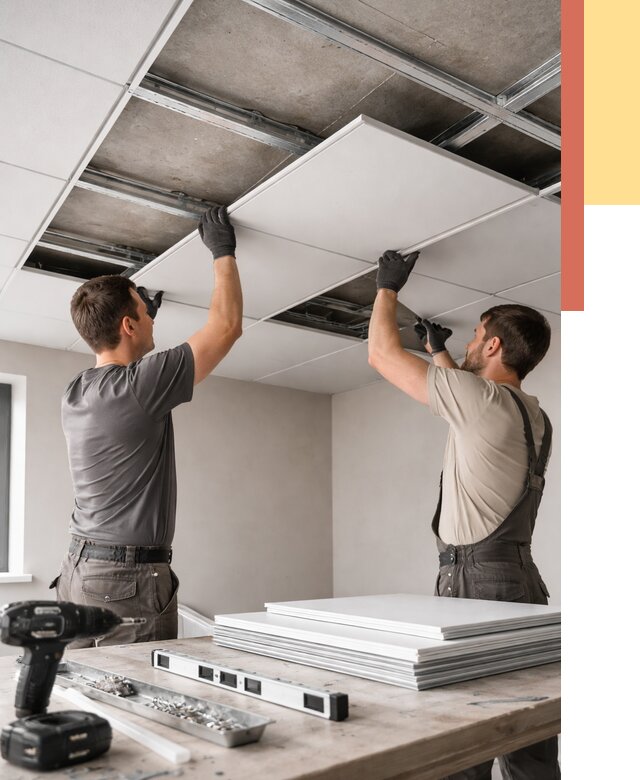 Монтаж кассетного потолка в Реже от 4929 руб/м2 — установка и сборка | ОТДЕЛОЧНИК-Реж