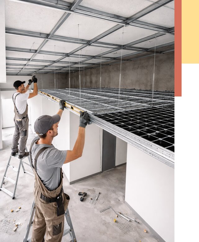 Монтаж потолка грильято в Реже от 493 руб./м² — быстрая сборка под ключ | ОТДЕЛОЧНИК-Реж