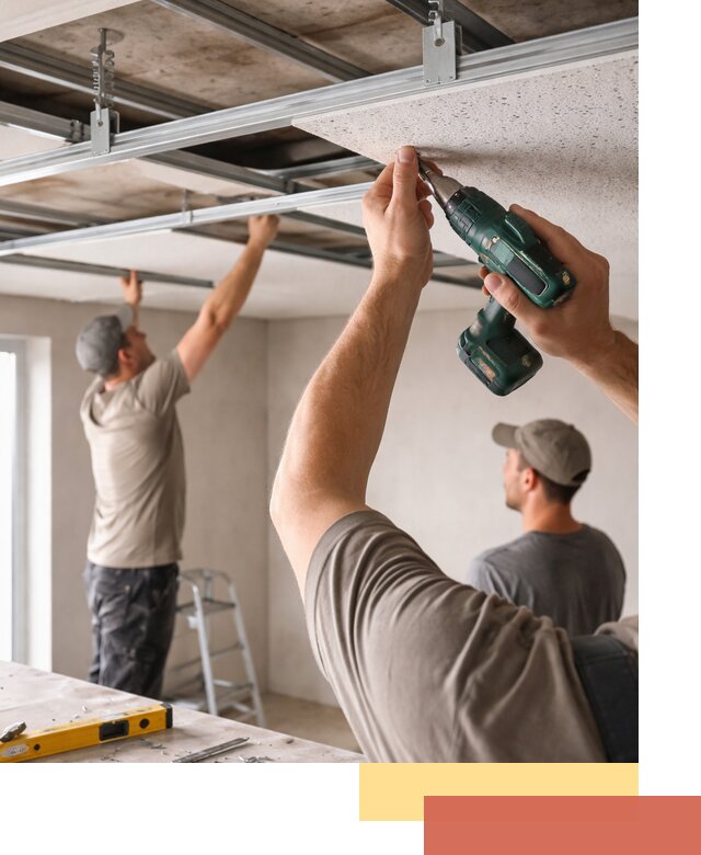 Монтаж акустического потолка в Реже под ключ