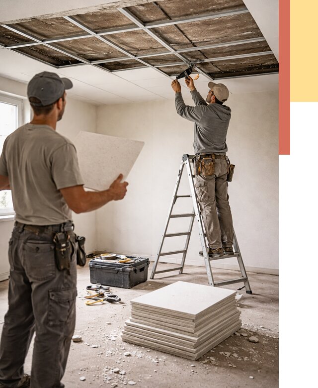 Замена плит подвесного потолка в Реже от 1917 руб. быстро и недорого | ОТДЕЛОЧНИК-Реж