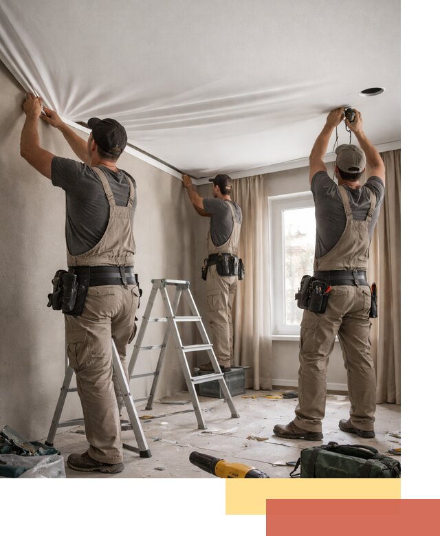 Монтаж матового натяжного потолка в Реже качественно и быстро