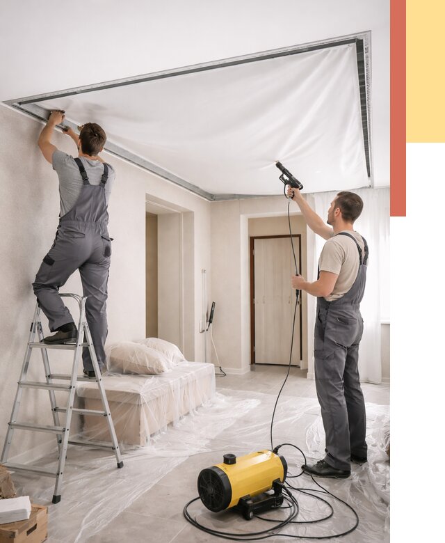 Монтаж натяжного потолка в прихожей в Реже от 2903 руб. под ключ | ОТДЕЛОЧНИК-Реж