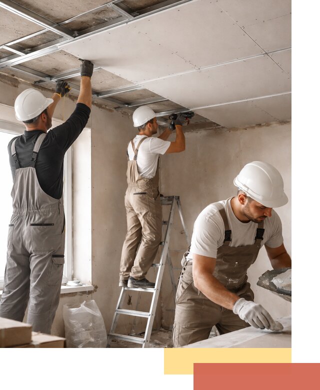 Одноуровневый потолок из гипсокартона в Реже — монтаж и отделка