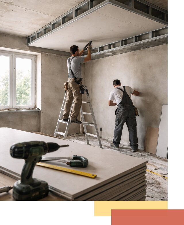 Двухуровневый потолок из гипсокартона в Реже