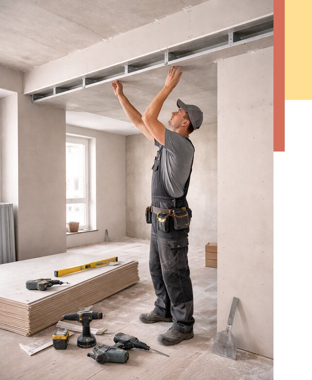 Потолок из гипсокартона с нишей в Реже от 1369 руб. под ключ | ОТДЕЛОЧНИК-Реж