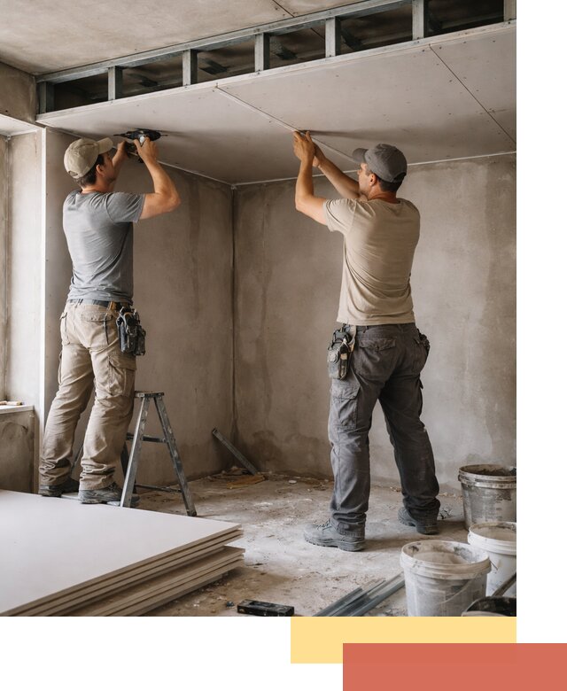 Короб из гипсокартона на потолке под ключ в Реже