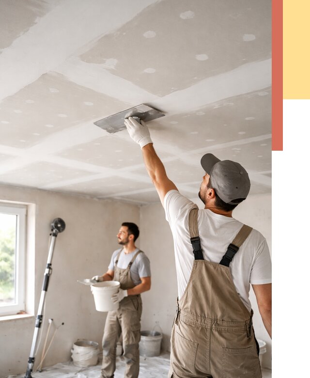 Шпаклевка потолка из гипсокартона в Реже от 3505 руб./м2 — услуги под ключ | ОТДЕЛОЧНИК-Реж