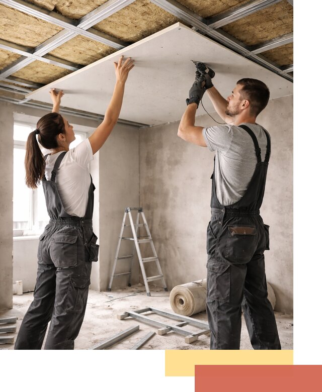 Звукоизоляция потолка из ГКЛ в Реже профессионально и надежно