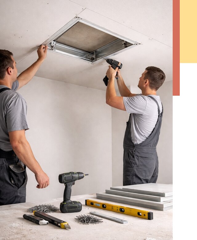 Установка люка в потолок ГКЛ в Реже от 2738 руб. под ключ | ОТДЕЛОЧНИК-Реж