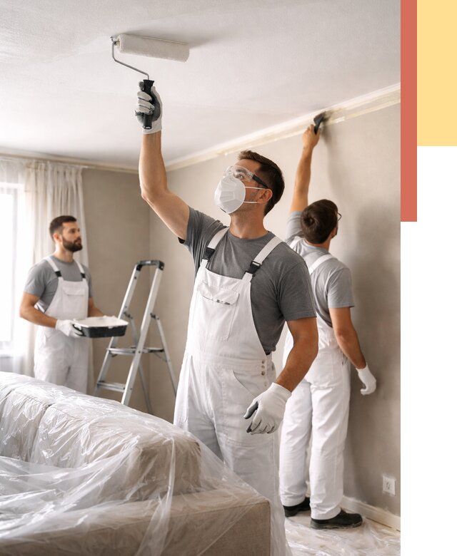 Покраска потолка водоэмельсионной краской в Реже от 2410 руб/м² — услуги под ключ | ОТДЕЛОЧНИК-Реж