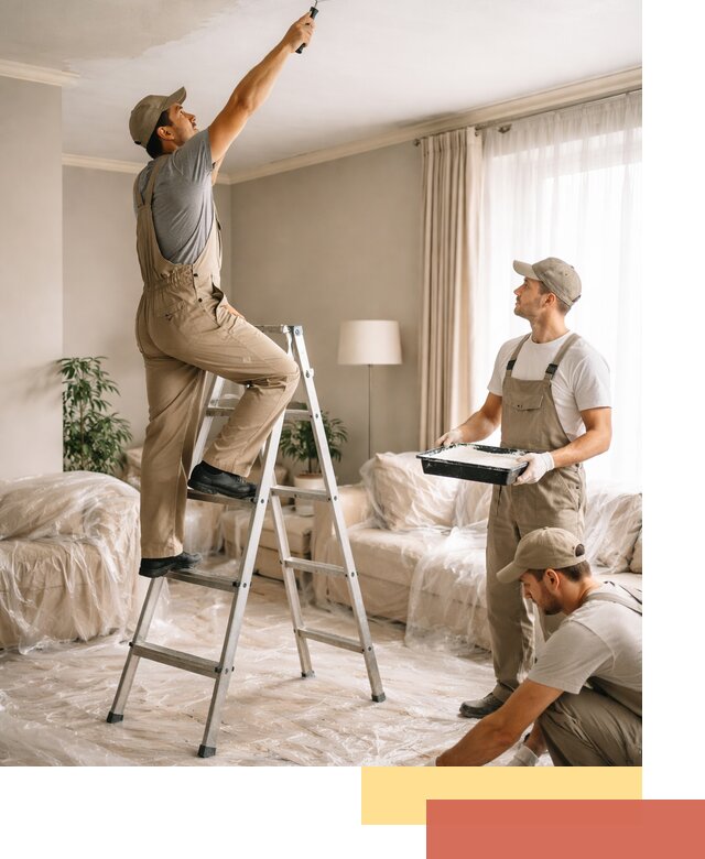 Покраска потолков акриловой краской в Реже качественно и быстро