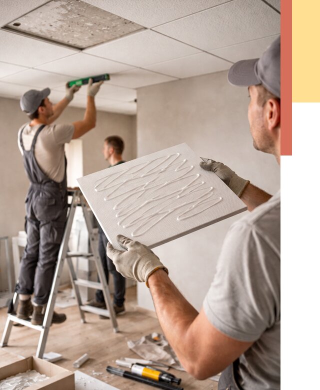 Монтаж потолочной плитки в Реже от 4929 руб. — быстро и недорого | ОТДЕЛОЧНИК-Реж