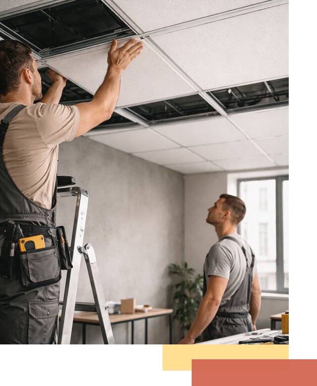 Монтаж потолочной плитки в Реже качественно и в срок