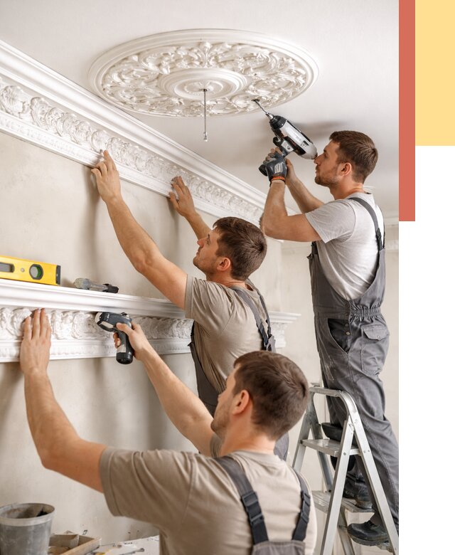 Монтаж лепнины на потолок в Реже от 3505 руб. быстро и недорого | ОТДЕЛОЧНИК-Реж