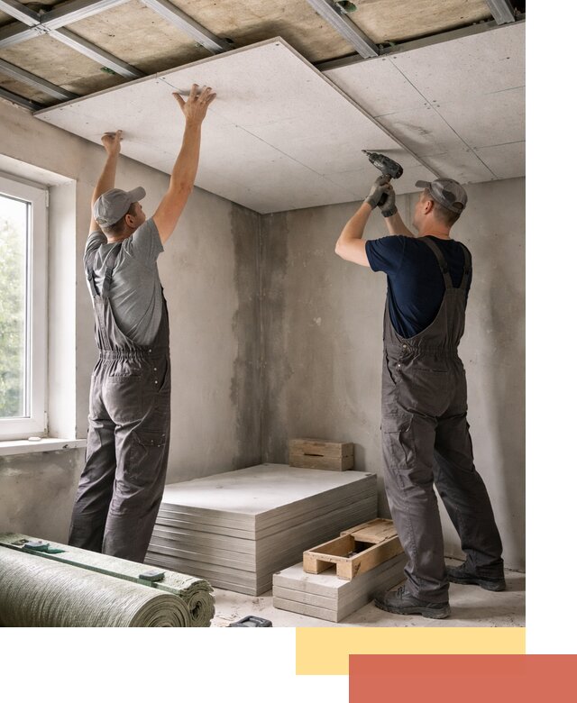 Шумоизоляция потолка панелями ЗИПС в Реже